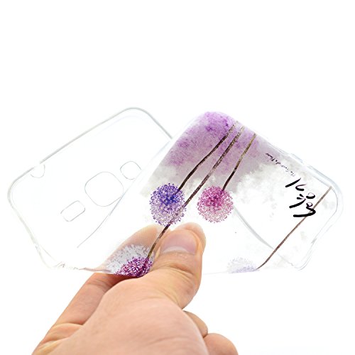 Funda Samsung Galaxy J3 2016 SM-J320F Carcasa Protectora OuDu Funda para Samsung Galaxy J3 2016 SM-J320F Caso Silicona TPU Funda Suave Soft Silicone Case Cover Bumper Funda Ultra Delgado Carcasa Flexible Ligero Caja Anti Rasgu  os Casco Anti Choque - Diente de Le  n P  rpura