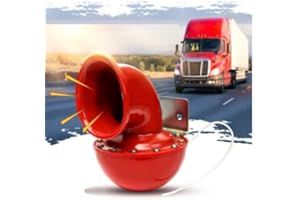 AB1 flexzon Electric Bull Horn Red Air Horn Loud 12v Raging Sound For Car Truck Van, M