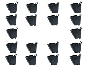 Novicz 18 Pcs Vertical Garden Pots and Planter Wall Hanging Pots for Plants, Black