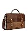 Produktbild Leder Vintage Messenger Bag - 14 Zoll Canvas Umhängetasche Aktentasche Umhängetasche Laptop Tasche notebooktasche aus Canvas und LederKaffee