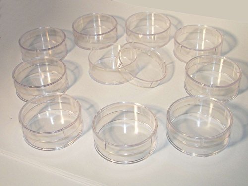 10 Acryl Döschen / Tiegel mit Deckel für Perlen, DIY, Nail Art, Wimpern, Angler, AUF1 - 3