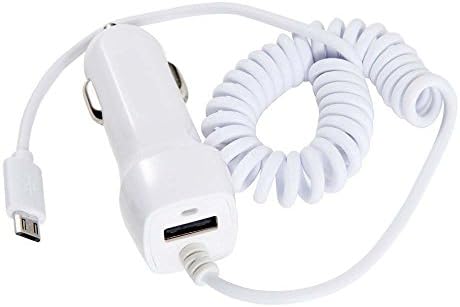 Car Charger 2.1A，Goodlucking Micro USB Ultra Rapid Car Charger For Samsung Galaxy S7 S6 S5 S3 S4 Note 2 Note 3 Note 5 Coiled Cable (White)