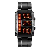 Lemumu 1179 Men's Frau Schickes Armband/Smar twatch/Trendy wasserfest Persönlichkeit Kreative LED-Studenten Große Dial Watch 50 Meter wasserdicht für iPhoneX, Silber