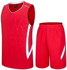 ZEESHANT Mens Sports Basketball Jersey Training Vest Top & Shorts Sets