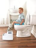 Cusfull Rutschfester Kinderschemel Tritthocker Kindersitz zum Toilettentraining Trittbank für Kinder, Badezimmer, Kinderzimmer, Händewaschen – 2 Stufen, Weiß/Grau - 5