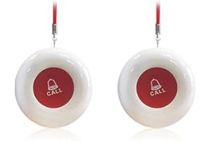 DAYTEE Daytech Notrufknopf für Senioren Alarm Sender Pager Softly Sound Alert System Hausnotruf senioren IP55 Waterproof,400 Fuß im offenen Bereich (Nur 2 Sender)