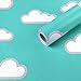 Produktbild REAGONE The Simple Self-Stick-Wand-Papier-Kleber Oberflächen Tapete PVC-Tapeten Tapete Wasserdicht Self-Adhesive 10 Meter eine Rolle Grün auf Weiß, Blau und weiße Wolken - 10 Meter, Large668934