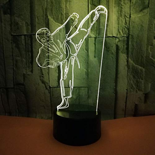 Preisvergleich Produktbild Kreative 3D Led Vision Gradienten Karate Tischlampe Usb Taekwondo Modellieren Nachtlichter Für Geschenke Kinder Schlafzimmer Beleuchtung