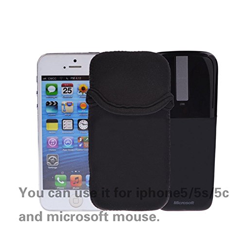 Maus Fall Tasche, Case Wonder Neopren Wasserabweisend Tragetasche Tragbar Sleeve Cover Taschen für Microsoft Arc Touch Maus, schwarz - 4