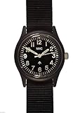 MWC Classic 60er/70er matt schwarz Europäische Muster Quarz Armbanduhr