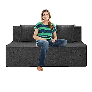 Dr Smith Foldable Sofa Cum Bed Furniture (5x6-Feet) with Washable Cover, (Three Seater)-Grey