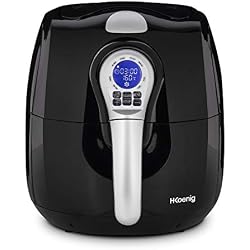 H.Koenig Friteuse électrique sans Huile FRY700 2,5L Multifonction Compacte Airfryer Air chaud, 80% de graisse en moins, 8 programmes, Température réglable, Cuve Amovible Compatible lave-vaisselle