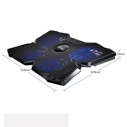 Cooling Pad 17 Zoll Gaming Laptop Kühler Notebook Ständer Kühlpad mit USB Port und 4 LED Lüftern Kühlpad Kühlmatte für Macbook Game Laptop Notebook Einstellbar - 5