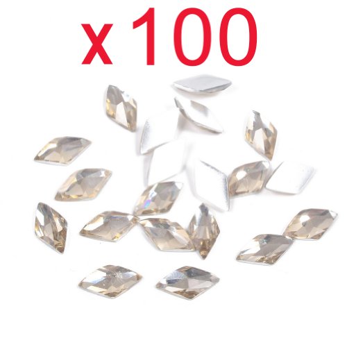 Five Season 100pcs Rhombus Flat Back Rhinestones Flatback acrylic Gems for Nail Art--Champagne