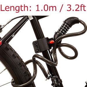 OUTERDO Selbst Coiling MTB Fahrradschloss Kettenschloss Elektrofahrzeug Anti Diebstahl Kabelschloss 1M - 6