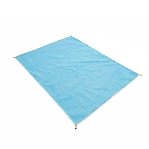 Stranddecke Sand-Frei Matte Stranddecke Sand-Proof Faltbar Schnell Trocken Leicht zu Reinigen Beach Decke 200 x 200cm (Blau)