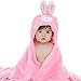 DINGANG Kids Baby Bath Towels Cute Bunny Hooded Ultra-soft Flannel Bathing Wrap Blanket,0-6 Years Old