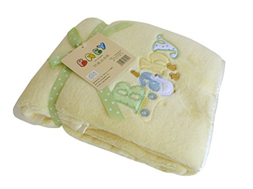 Kuschelige Baby Fleecedecke ~ gelb ~ Decke Kuscheldecke Babydecke Mädchen Junge