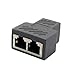 Produktbild Homyl RJ45 Splitter Adapter 1 bis 2 Dual Female Port, Cat 5/Cat 6 Lan Ethernet Splitter Adapter - Grau