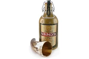 ‎MONSTERZEUG Monsterzeug Geschenkset Wikinger mit Trinkhorn und Met, Geschenkbox zum Geburtstag und Vatertag, Männergeschenk, Geschenkverpackung mit Honigwein