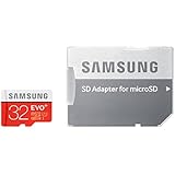 Samsung Memory 32 GB EVO Plus MicroSDHC UHS-I Grade 1 Class 10 Memory Card with SD Adapter - Black/Red/White