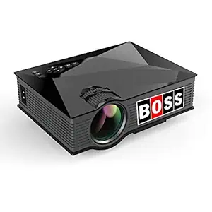 BOSS S4 HD 1800 Lumens LED Portable Projector Support USB/HDMI/VGA/AV Input/ Audio Input for Movies, Home Cinema, Theater, Training, Office, Auditorium, Restaurant