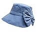 Produktbild CANDLLY Hut Damen, Kopfbedeckung Zubehör Kopfschmuck Der Fischer Hut Mode Reise Strand Huts der Frauen großer Sun Hut Kappen Bogen Kappe(Blau,One Size