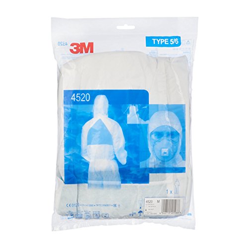 3M 4520M Schutzanzug, Typ 5/6, Größe M, Weiß/Gruen - 6