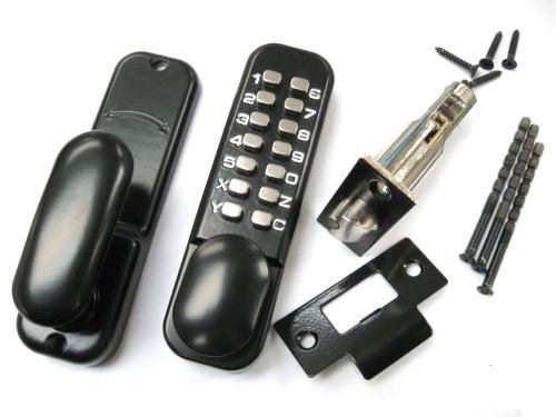 Preisvergleich Produktbild Elektronisches Türschloss, mit Griff, Schwarz