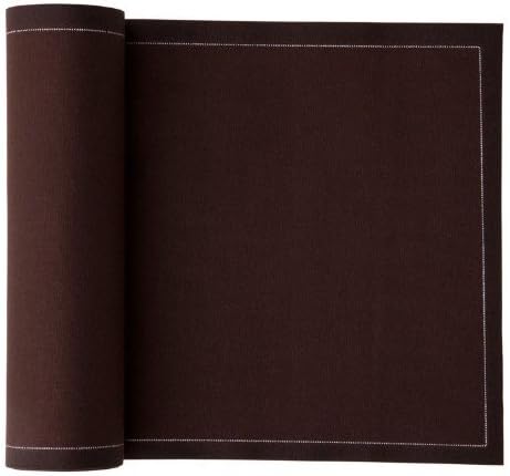 MYdrap SA21/601-1 Cotton Luncheon Napkin, 7.9" Length x 7.9" Width, Chocolate Brown (10 Rolls of 25)