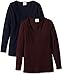 Mamalicious Women's Sofia Tess Nursing Basic 2 Pack Long Sleeve Maternity Top, Blue / Plum(Black Iris) ,  Size 10 (Manufacturer Size:Medium)