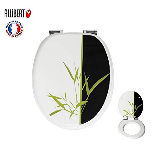 Allibert 813952 Toilettendeckel mit Metallscharnieren, Bambus-Motiv