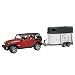 Produktbild bruder 02926 Toys Jeep Wrangler Unlimited Rubicon mit Pferdeanhänger und 1 Pferd