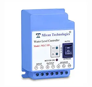 Mivan Technologies Water Level Controller with 2 Years of Warranty with 3 Carbon sensors, Supply 230 VAC, Blue