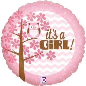 it's a Girl Baby Owl balloon delivered inflated in a box with Free Delivery