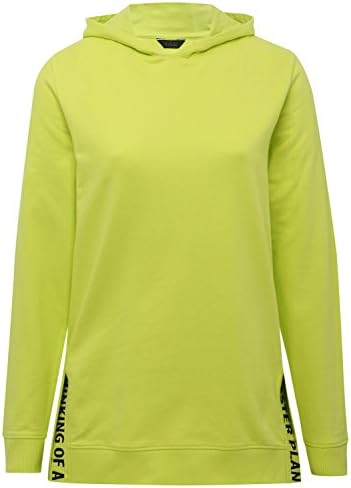 M&amp;Co Teen Girl 100% Cotton Lime Green Long Sleeve Slogan Split Side Hooded Longline Sweater Lime 134/140