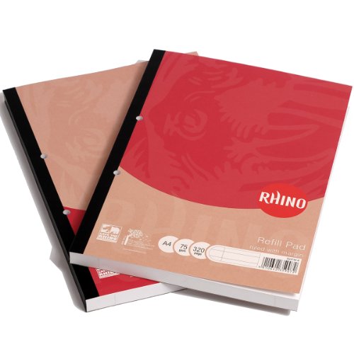 Rhino - Libreta de recambio  A4  160 hojas  320 p  ginas  8 mm a rayas  con m  rgenes 