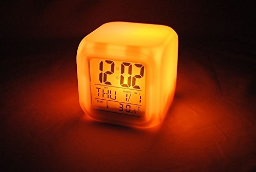 Chamäleon Wecker 7 Farben Led + Thermometer Lcd Neu #149 - 2
