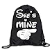 Produktbild GHMJVHFG She is Mine Mouse Drawstring Backpack Bag Beam Mouth Yoga Sackpack Rucksack Shoulder Bags for Men & Women