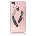 Produktbild iPhone 7 Plus Hülle, Chreey Glitzer Muster Transparent Handyhülle Niedlich Mode Süß Temperament Weiche TPU Silikonhülle Case Ultra Dünn Kratzfest Durchsichtige Hülle Backcover [Grüne Federn]