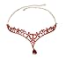 niceEshop(TM) Rhinestone Wedding Bridal Heart Crowns Tiaras Headpiece for Pageant Quinceaneras (Red)