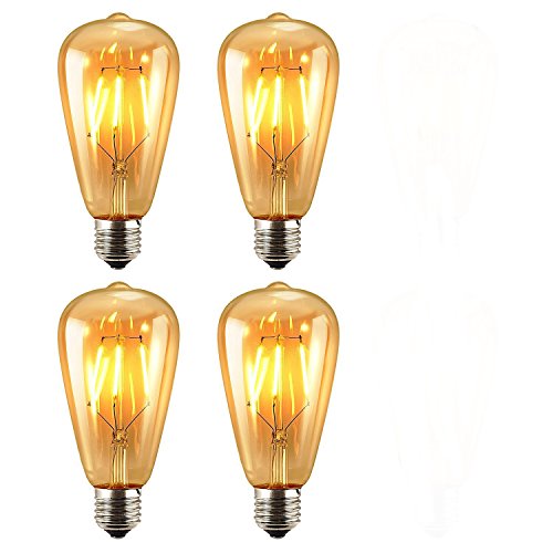 Paquete de 4 Unidades Iluminación Vintage, VSOAIR 4 Bombillas LED 6W 