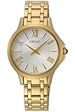 Seiko Ladies Damen Uhr analog Quarzwerk mit Edelstahl vergoldet Armband SRZ528P1