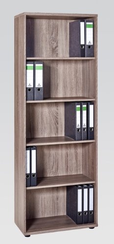 Büroeinrichtung Büromöbel Aktenschrank Aktenregal Trüffel-Eiche Schreibtisch Weiß (Aktenregal 5OH (1265))