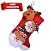 Produktbild IDEAPRO 3D Nikolausstiefel, Weihnachtsstrumpf, Weihnachtssocke zum Befüllen mit 3 Elemente inkl. Nikolaus Schneemann Hirsch, Deko für Zuhause, Kaminsims, Weihnachten