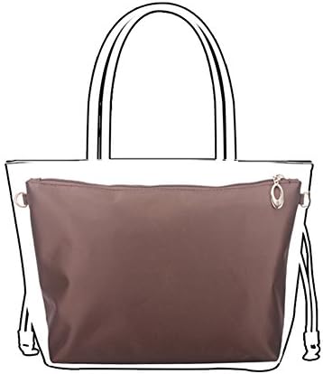 YINGG Women's Handbag Organiser Tote Organiser Insert Bag Pouch (M, Coffee)