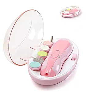 bosig New Baby Nail File Electric,Baby Nail Trimmer with 6 Grinding Heads Safe for Newborn Baby | Grinder Set Nail Trimmer Kit for Kids Safe Effective Baby Manicure