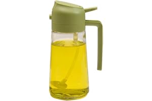 GUSHE 2-in-1-Multifunktions-Ölflasche,Ölflasche ausgießer und Sprüher,Öl Sprüher für Speiseöl,Ölspray zum Kochen,Essig Sprayer Spender,Öl Sprühflasche zum Kochen,Backen,Grillen und Salat (Grün)