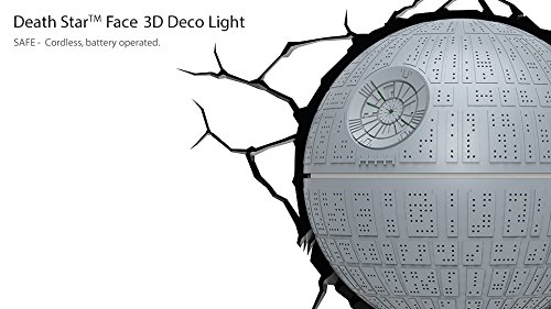 Star Wars Todesstern 3D Light FX LED Kinderlampe -Nachtlicht für kinder mit automatische Abschaltung und wandaufkleber – Death Star - 5
