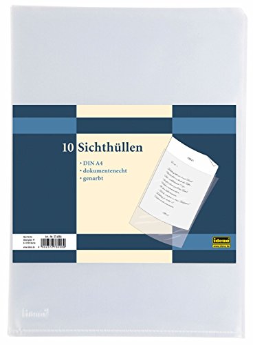 Preisvergleich Produktbild Idena 376006 - Sichthülle DIN A4, 10 Stück, genarbt